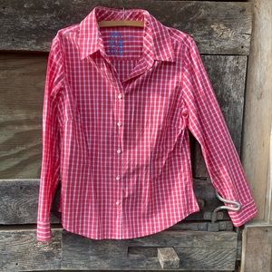 ♥️J. McLaughlin♥️ Linen, Relaxed, Gingham, Long Sleeve, Button-Up Shirt